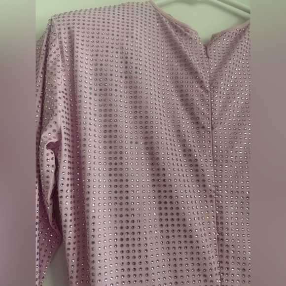 Alessandra Rich Crystal Embellished Shimmer Midi Bodycon Dress Size IT40 US4 - Picture 8 of 11